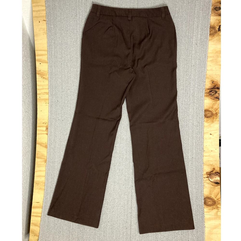 Vtg Oscar De La Renta Career Dress Slacks Womens 28X32‎ Brown Flare Work Office - Picture 7 of 13